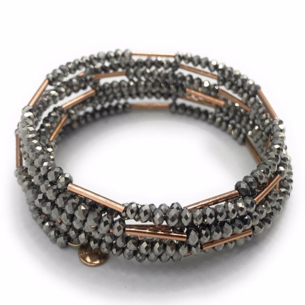 Sparkly Bardot Spiral Bangle Stells & Dot Bracelet - B229RG